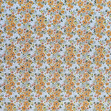Swim Knit Tangerine Daisies on White Poly Spandex
