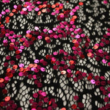 Stretch Lace Sequin Fabric Black