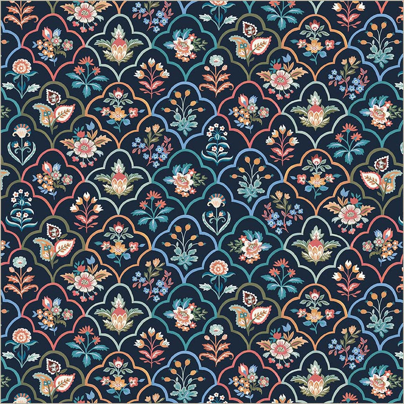 Cotton Print Tapestry Botanica Indigo Fabric