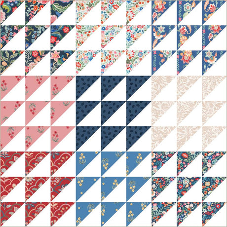 Cotton Print Tapestry Heirloom Wholecloth Triangles Fabric