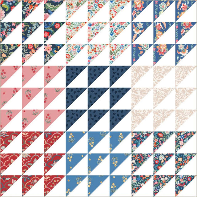 Cotton Print Tapestry Heirloom Wholecloth Triangles Fabric
