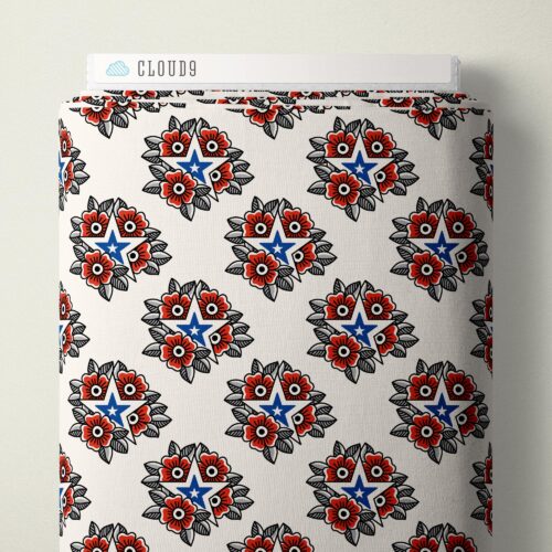 Cotton Print Tattoo Stars Pop Stars Fabric 44/45"