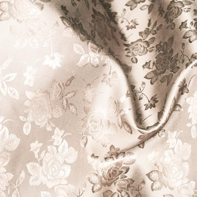 Floral Jacquard Satin Fabric - Floral Woven Brocade, 60" Width
