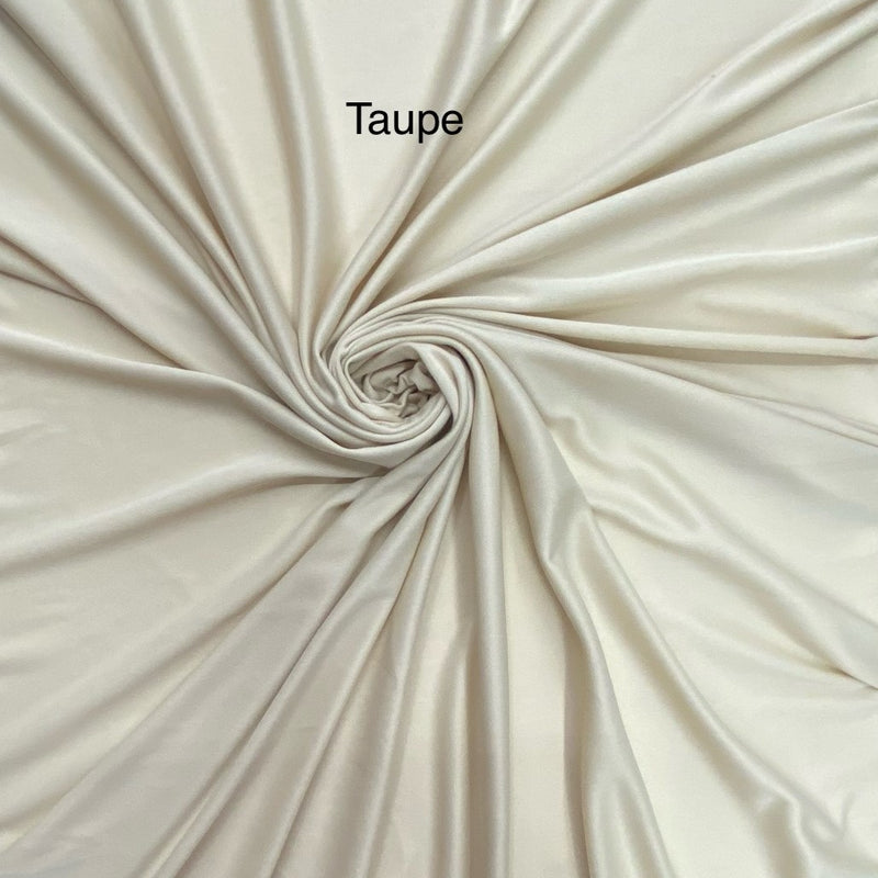 Stretch Lining Polyester Fabric - Taupe, Matte Soft, 60" Width (1 Yard)