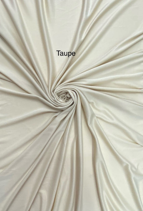 Stretch Lining Polyester Fabric - Taupe, Matte Soft, 60" Width (1 Yard)