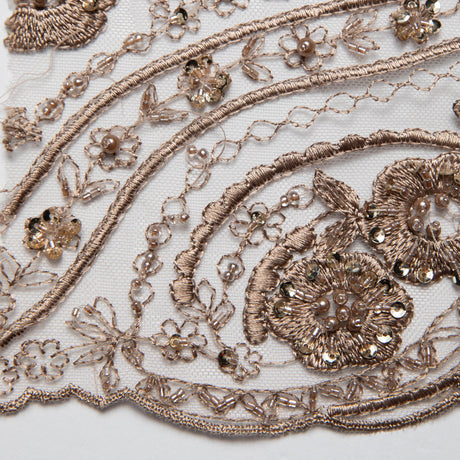 1 Yard Stunning 52" Wide Tulle Lace Fabric with Embroidered Floral Design