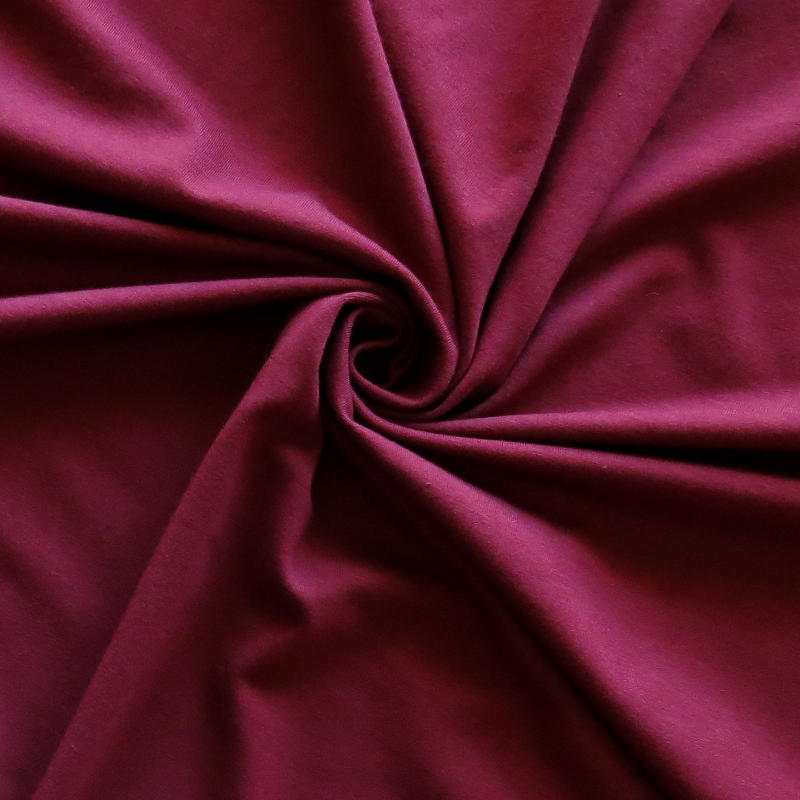 Bamboo Organic Cotton Spandex Jersey Knit Fabric Tawney Port 25" Remnant
