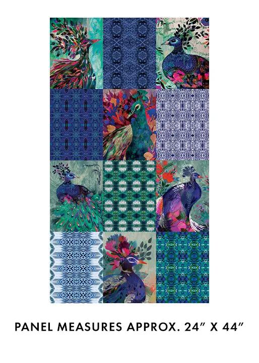 Cotton Panel Teal Multi Affinity 24 x 44