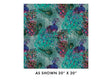 Cotton Peacock Print Fabric Teal/Multi 44/45"