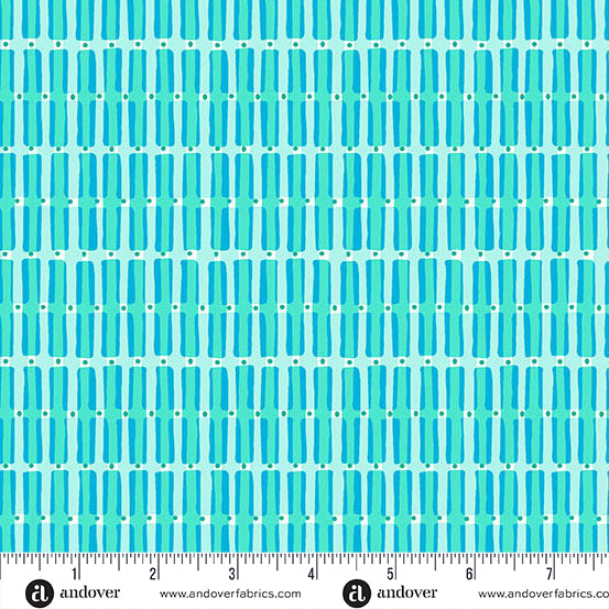 Teal Cotton Shelved Fabric 44/45" Per Yard