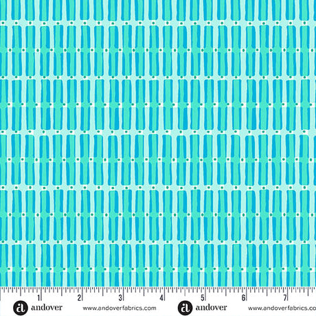 Teal Cotton Shelved Fabric 44/45" Per Yard