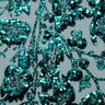 1 Yard Tulle Lace Fabric with Glitter and Floral Pattern, 58" Wide