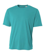 A4 NB3142 Youth Cooling Performance Crew Micro Poly Interlock Fabric - Teal, 44+ UPF, Moisture Wicking, Fade And Snag Resistant (1 Piece)