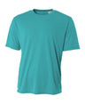 A4 NB3142 Youth Cooling Performance Crew Micro Poly Interlock Fabric - Teal, 44+ UPF, Moisture Wicking, Fade And Snag Resistant (1 Piece)