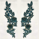 3D Floral Lace Applique Embroidered Net Mesh