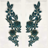 3D Floral Lace Applique Embroidered Net Mesh