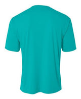A4 NB3142 Youth Cooling Performance Crew Micro Poly Interlock Fabric - Teal, 44+ UPF, Moisture Wicking, Fade And Snag Resistant (1 Piece)