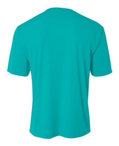 A4 NB3142 Youth Cooling Performance Crew Micro Poly Interlock Fabric - Teal, 44+ UPF, Moisture Wicking, Fade And Snag Resistant (1 Piece)