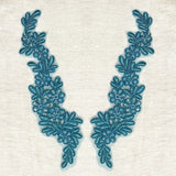 Beaded Corded Floral Lace Applique