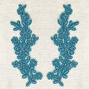 Beaded Corded Floral Lace Applique 100% Polyester Net Mesh