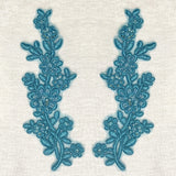 Beaded Corded Floral Lace Applique 100% Polyester Net Mesh