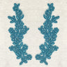 Beaded Corded Floral Lace Applique 100% Polyester Net Mesh
