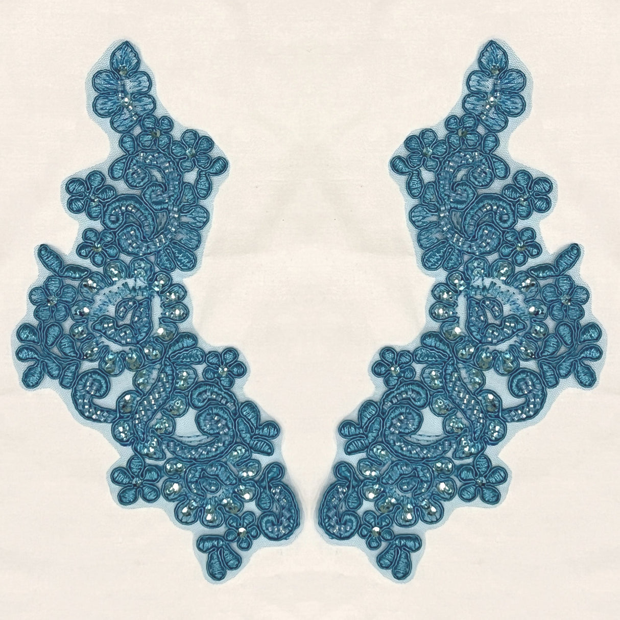 Beaded Floral Lace Applique