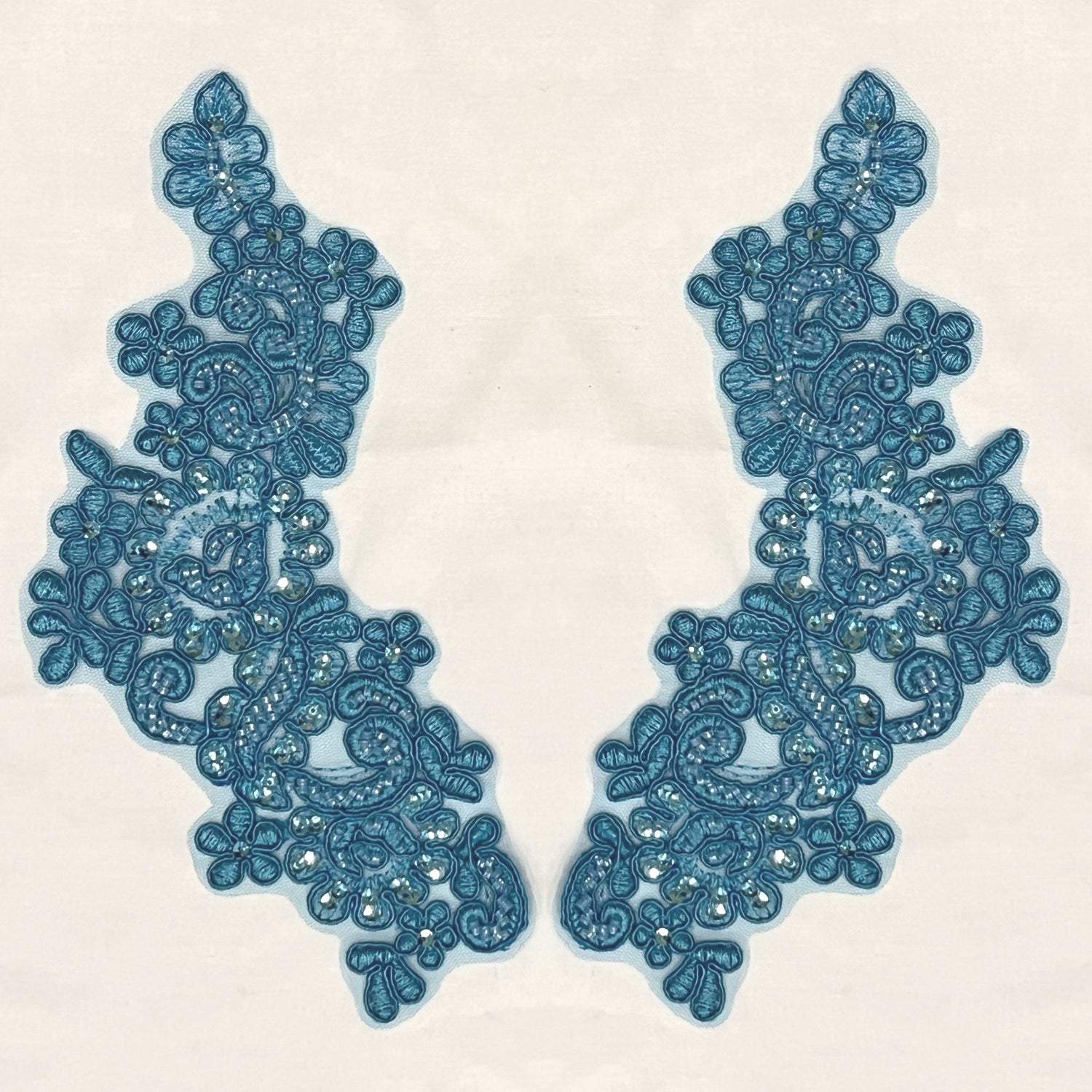Beaded Floral Lace Applique