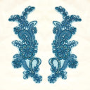 Beaded Corded Floral Lace Applique Pair