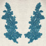 Beaded Corded Floral Lace Applique 100% Polyester Net Mesh