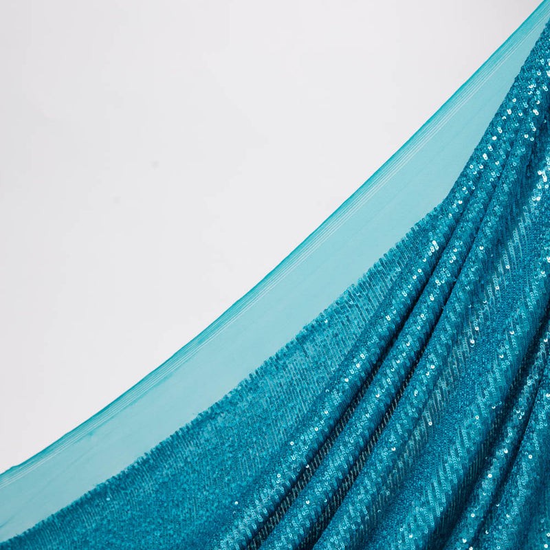1 Yard Embroidered Tulle Lace Fabric with Sequins, 46/48" Wide, Elegant Bridal & Evening Wear Material