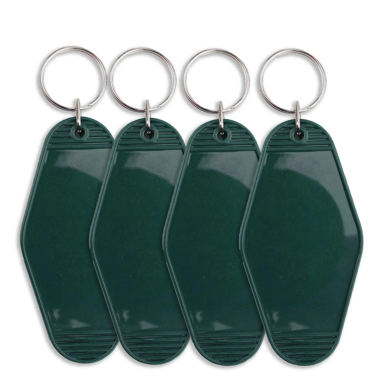 Retro Motel Keychain with Silver Ring - Teal (4 per Set)