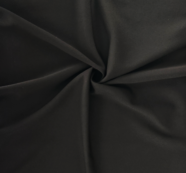 Techno Crepe Polyester Spandex Fabric - Black, 58/60" Width