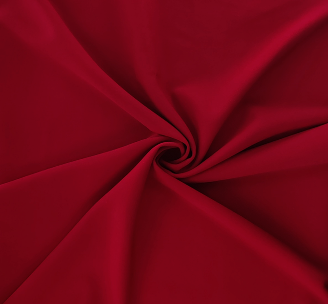 Techno Crepe Ruby Polyester Spandex Fabric - Ruby Red, 58/60" Width