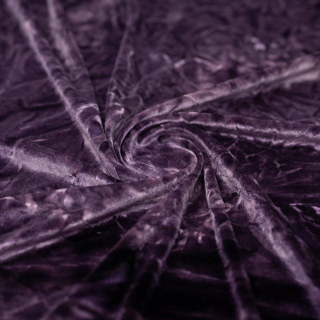 Tempest Tie Dye On Revival Crushed Stretch Velvet Fabric - Eggplant, Grey, Sand, Cocoa, Rust, 56" Width (1 Yard)