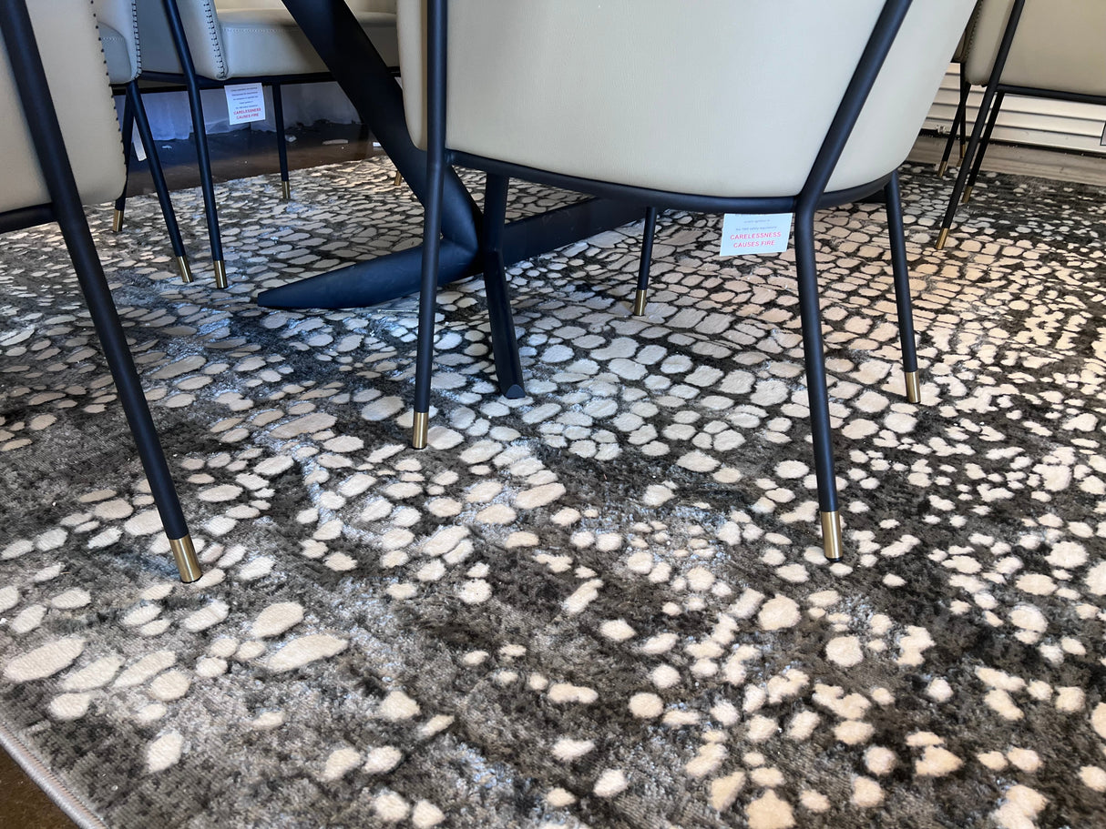 Tess 908 Gray Polypropylene Area Rug - Gray, Soft Backing, Power-Loomed, Stain And Fade Resistant (5' 3" X 7' 4")