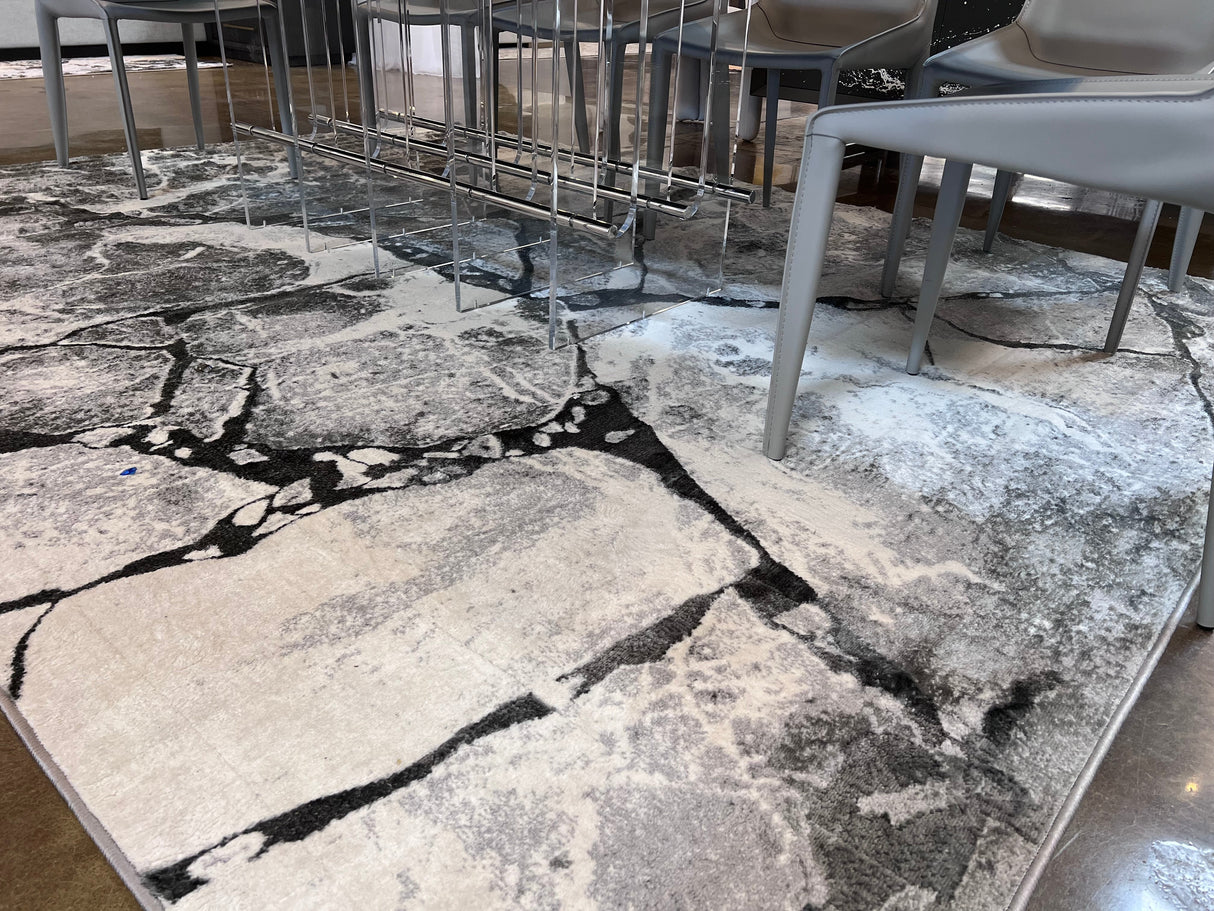 Tess 911 Gray Polyester Area Rug - Gray, TES911 Gray (5' 3" X 7' 4")