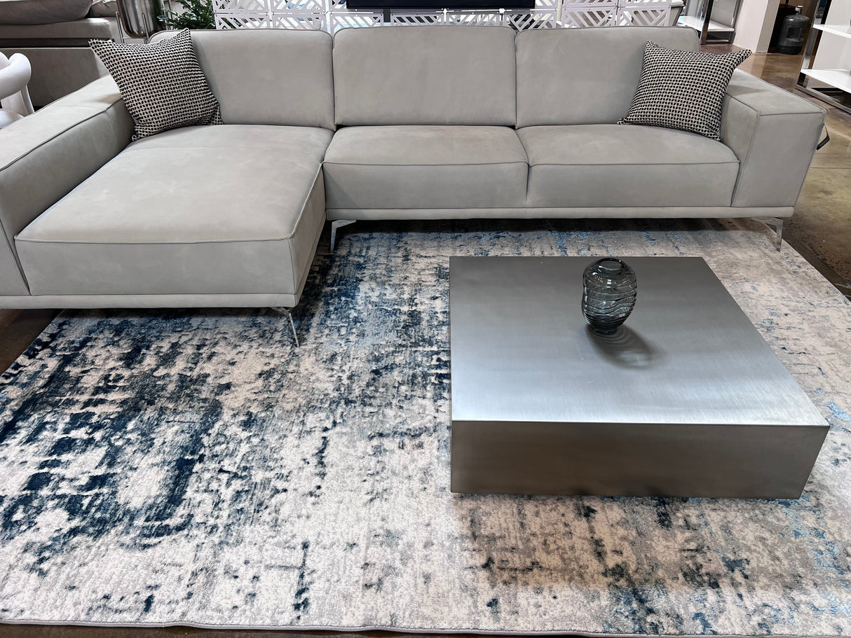 Tess 913 Blue Polyester Area Rug - Blue, Machine Made, Made In Turkey (5' 3" X 7' 4")
