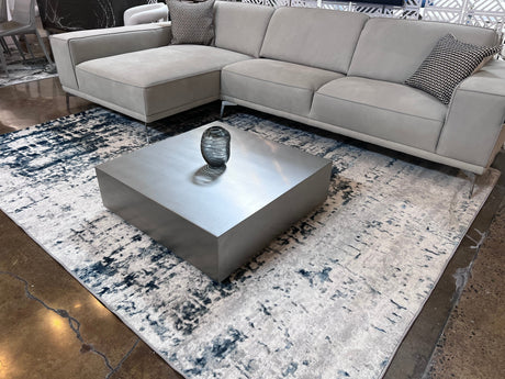 Tess 913 Blue Polyester Area Rug - Blue, Machine Made, Made In Turkey (5' 3" X 7' 4")
