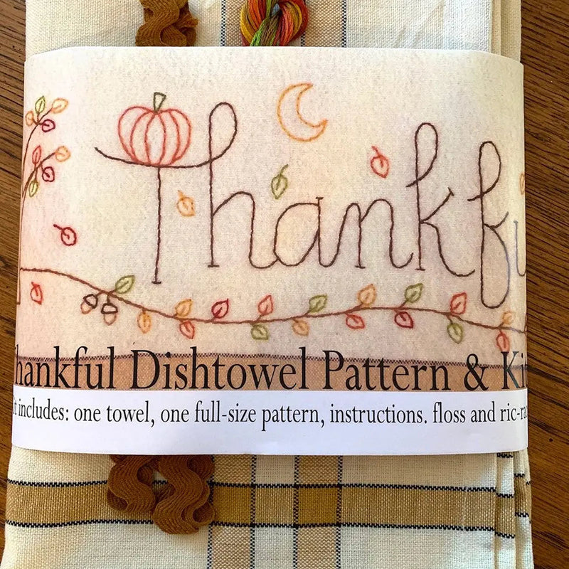 Embroidery Dishtowel Pattern and Floss Kit