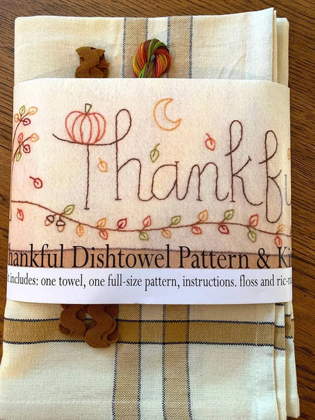 Embroidery Dishtowel Pattern and Floss Kit