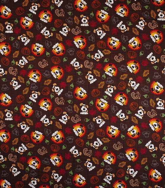 Quilting Cotton Thanksgiving I Woof You Brown Harvest
