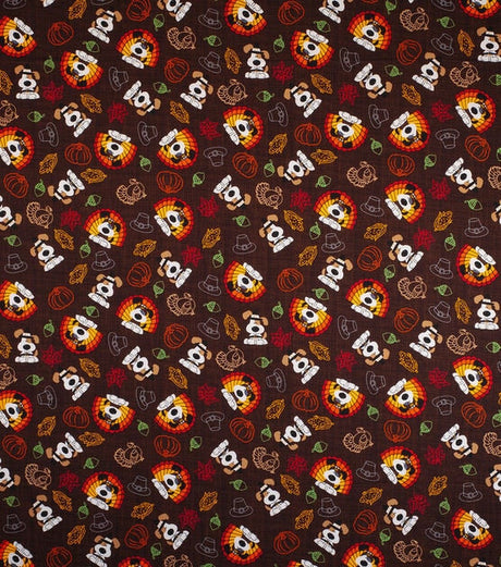Quilting Cotton Thanksgiving I Woof You Brown Harvest