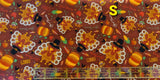 Quilting Cotton Thanksgiving Harvest Turkey Pumpkin Print