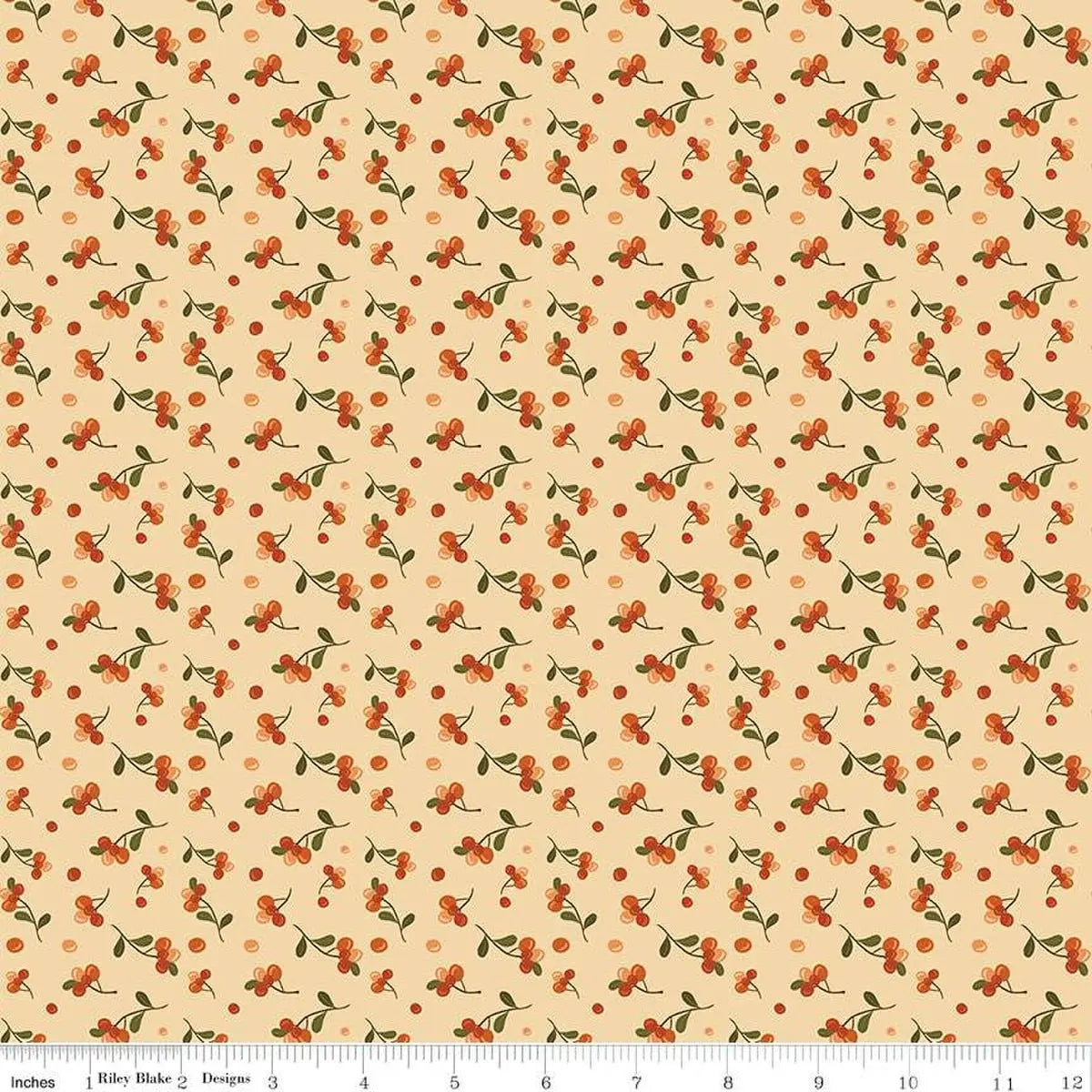 Cotton Print The Awe of Autumn Bittersweet Latte Fabric 43/44