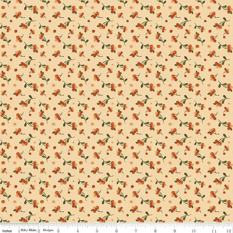 Cotton Print The Awe of Autumn Bittersweet Latte Fabric 43/44