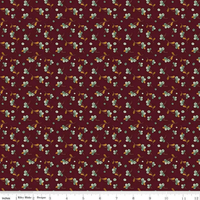 Cotton Print Fabric The Awe of Autumn Bittersweet Mahogany 43/44