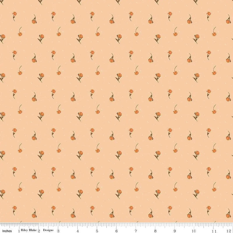 Cotton Print Flower Toss Blush 43/44 Fabric