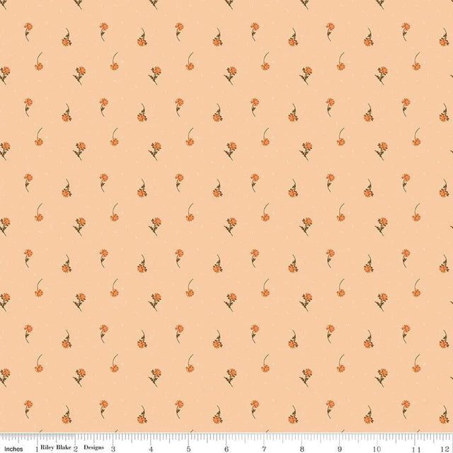 Cotton Print Flower Toss Blush 43/44 Fabric
