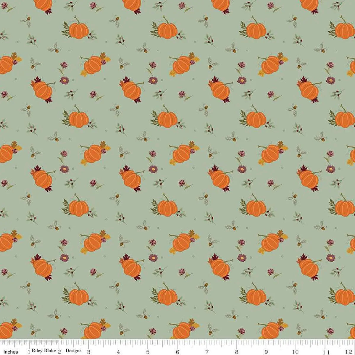 Cotton Fabric The Awe of Autumn Pumpkins Hazy 43/44"